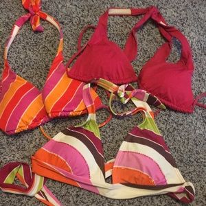 Set of three swim tops